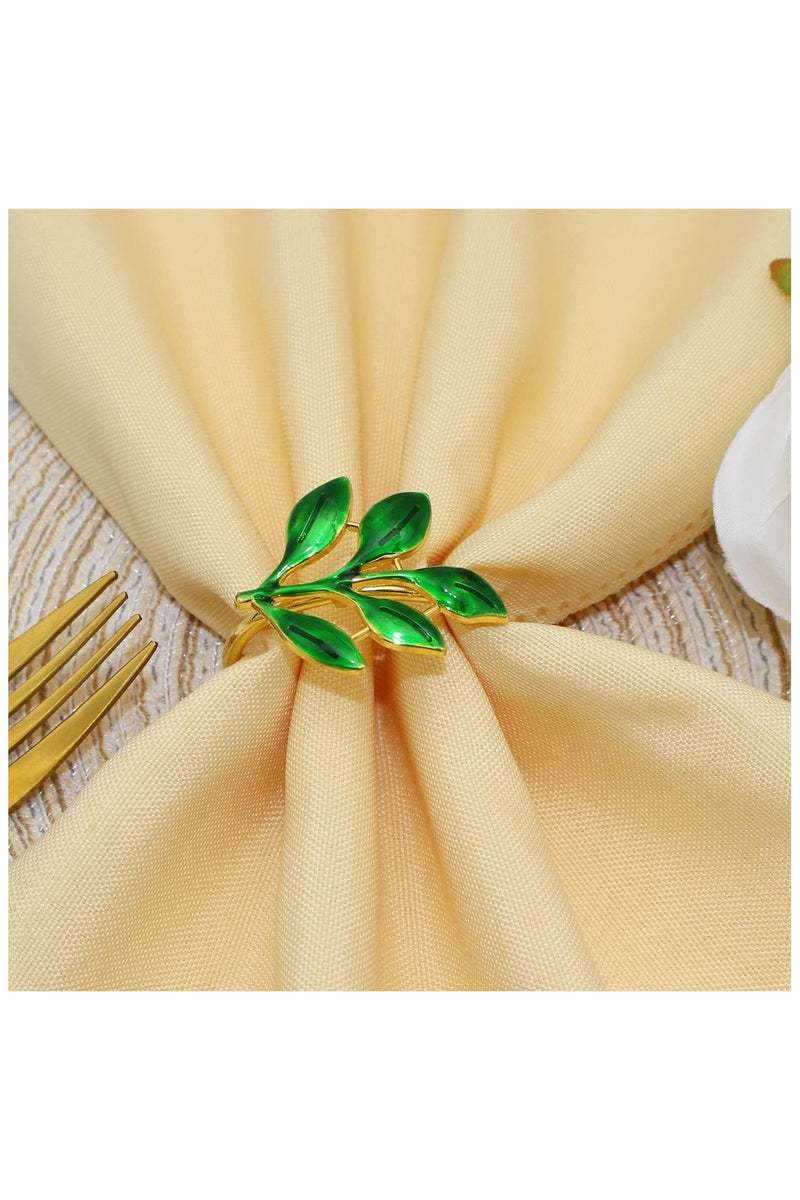 8Pcs Napkin Rings New Style Napkin Buckle Leaf Napkin Ring - Image 3