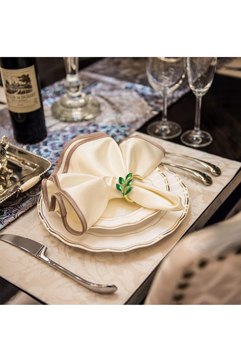 8Pcs Napkin Rings New Style Napkin Buckle Leaf Napkin Ring - Image 4