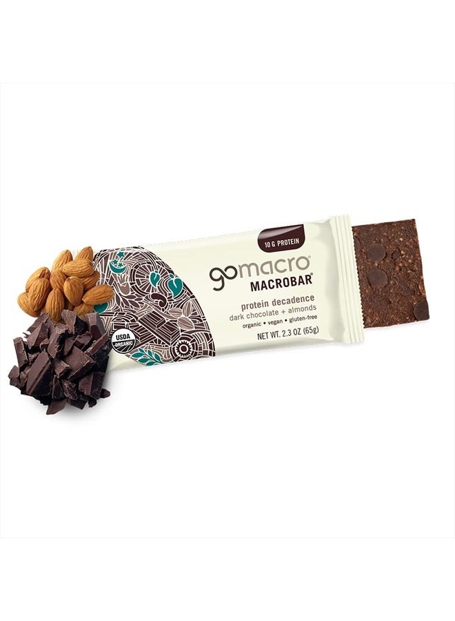 GoMacro MacroBar Organic Vegan Protein Bars - Dark Chocolate + Almonds (2.3 Ounce Bars, 12 Count) - Image 3