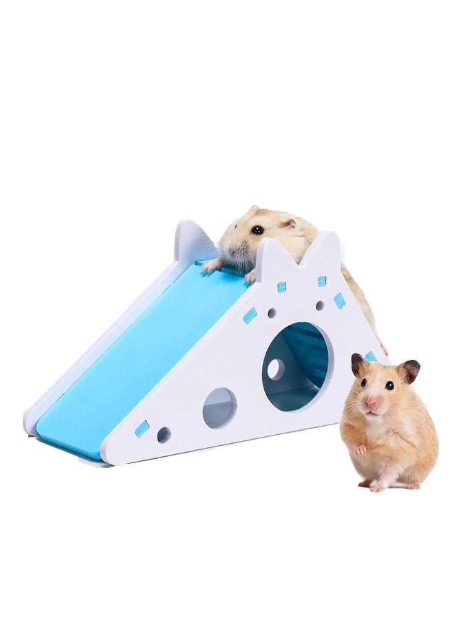 Generic - Hamster House with Ladder and Slide, Hamster Play Toys Hideout Hut Rat Hideaway, Boredom Breaker Small Animal Activity Toy, DIY Hamster Cage Accessories for Small Pets (Blue) - Image 1
