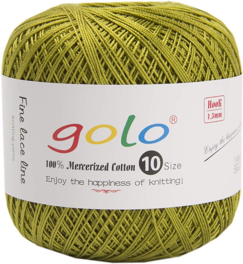 Golo Crochet Thread for Begingers Size10 Army Green 808 - Image 1
