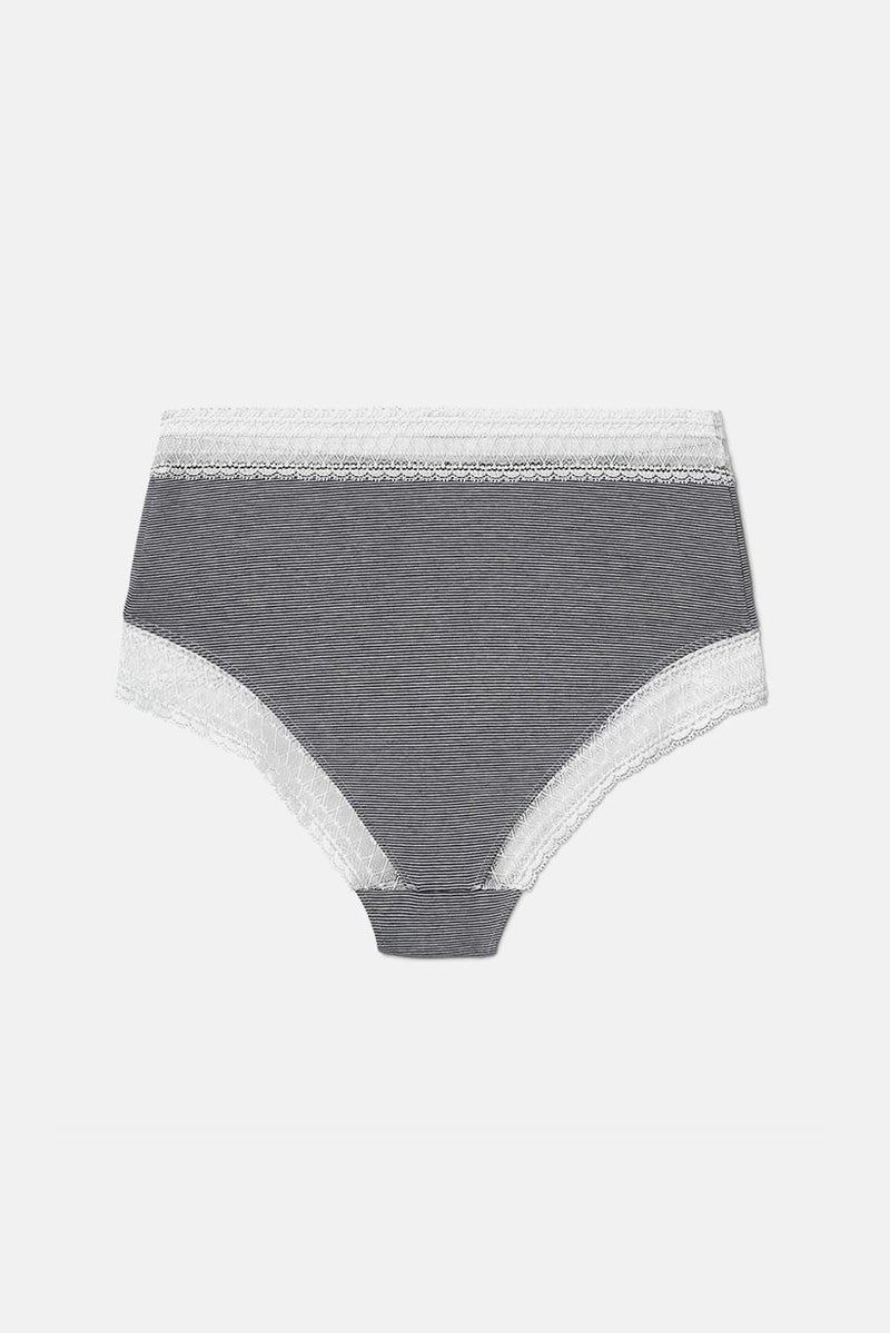 Tchibo Women Stripe Lace Panty, Grey  - Image 2