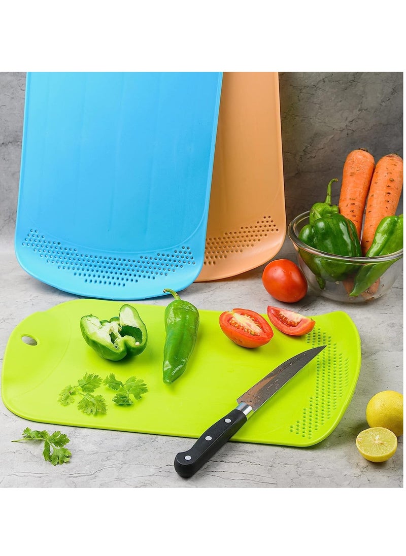 Generic Multifunctional Plastic Plate with Strainer 2 in 1 Eco-Friendly Plastic Plate with Holes for Filtering and Draining Fruits (Green)  - Image 4