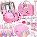 PERRYHOME Kids Makeup Kit for Girl NonToxic Kids Nails Set for Girls with Nail Dryer Unicorn Real Washable Cosmetic Set 2026 New Princess Toys Birthday Gifts for Girls for 3 4 5 6 7 8 Year Old - Image 2