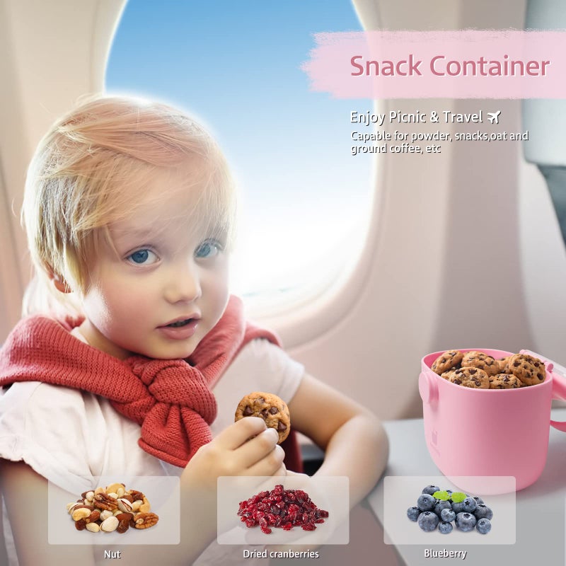 Termichy حافظة حليب الأطفال تيرميشي، حافظة مسحوق الحليب المحمولة مع مقبض حمل وملعقة للسفر والأنشطة الخارجية مع الأطفال الرضع، 8.8 أونصة، 0.55 رطل، 250 جرام (وردي فاتح) - Image 5