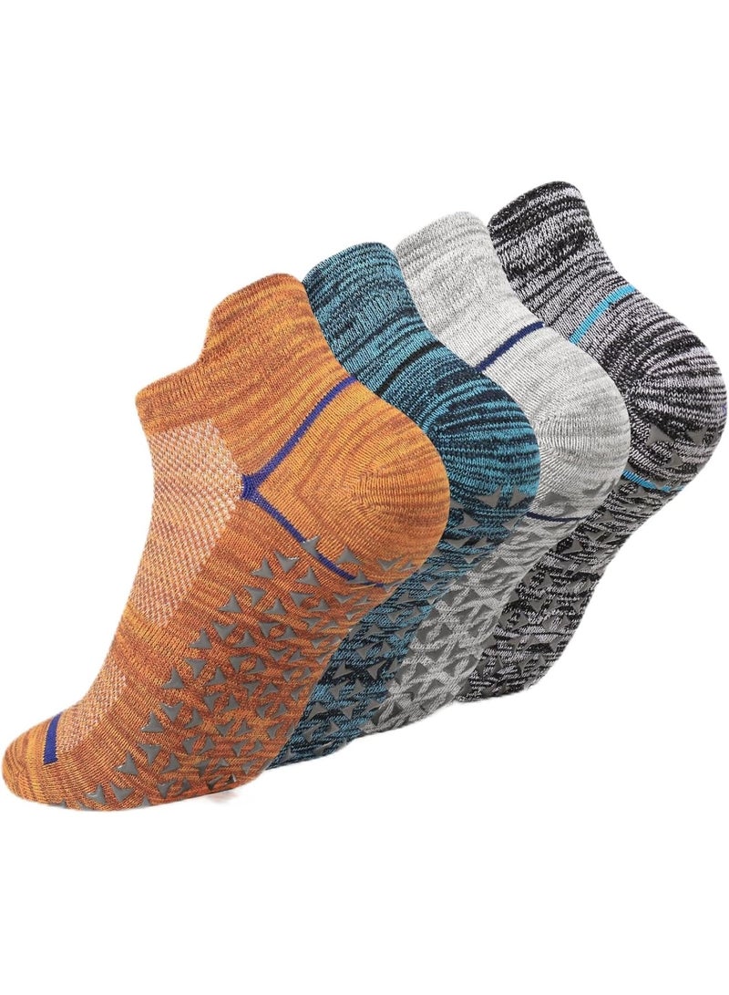 SOLARAE Non-Slip Yoga Socks, 4 Pairs of Trampoline Socks with Grips for Women, Perfect for Barefoot Workouts, Pilates, Hospital Use, Home, and Ballet - Image 1
