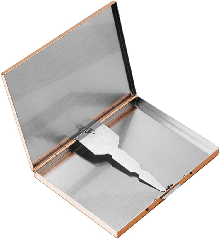 SteelFever Stainless Steel Extra Slim Cigarette Case Metal Cigarette Holder Case for 100's and 84's (Rose Gold) - Image 5