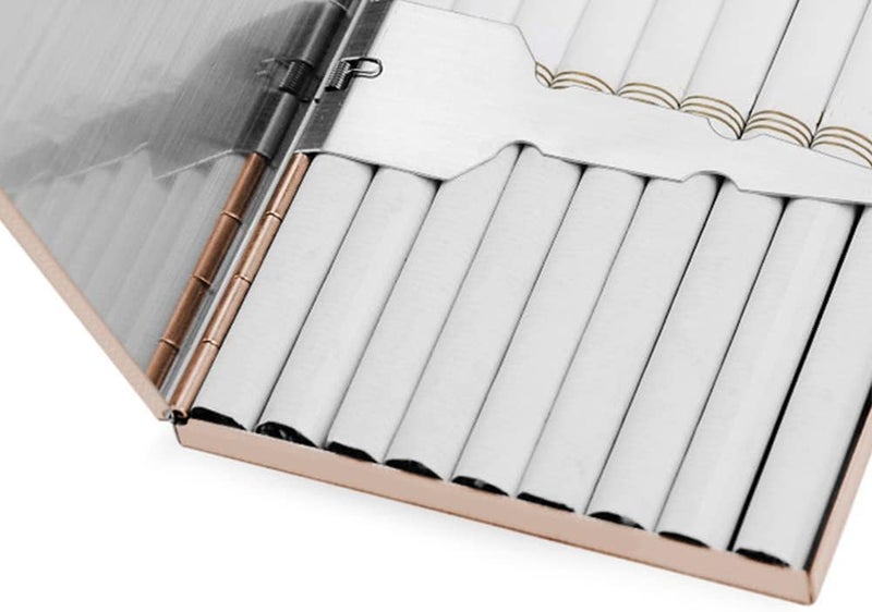SteelFever Stainless Steel Extra Slim Cigarette Case Metal Cigarette Holder Case for 100's and 84's (Rose Gold) - Image 3