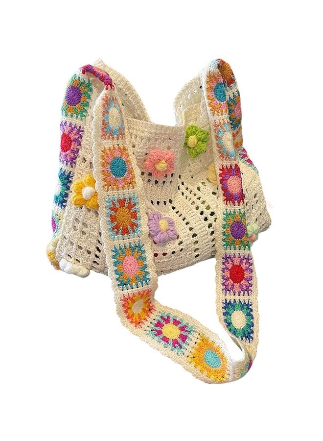 SHENHE Women's Crochet Tote Bag Hollow Out Slouchy Crossbody Beach Shoulder Bag for Travel Daily Beige One Size - Image 1
