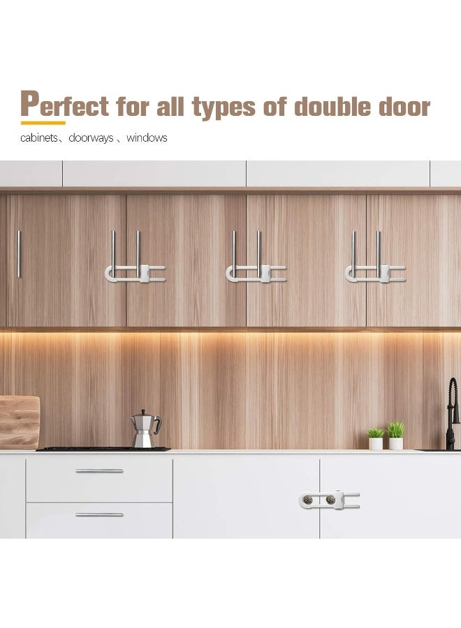 AUAITTECH Sliding Cabinet Locks, U-Shaped Child Safety Locks, Multifunctional Cabinet Handle Lock for Drawers (6pcs) - Image 2