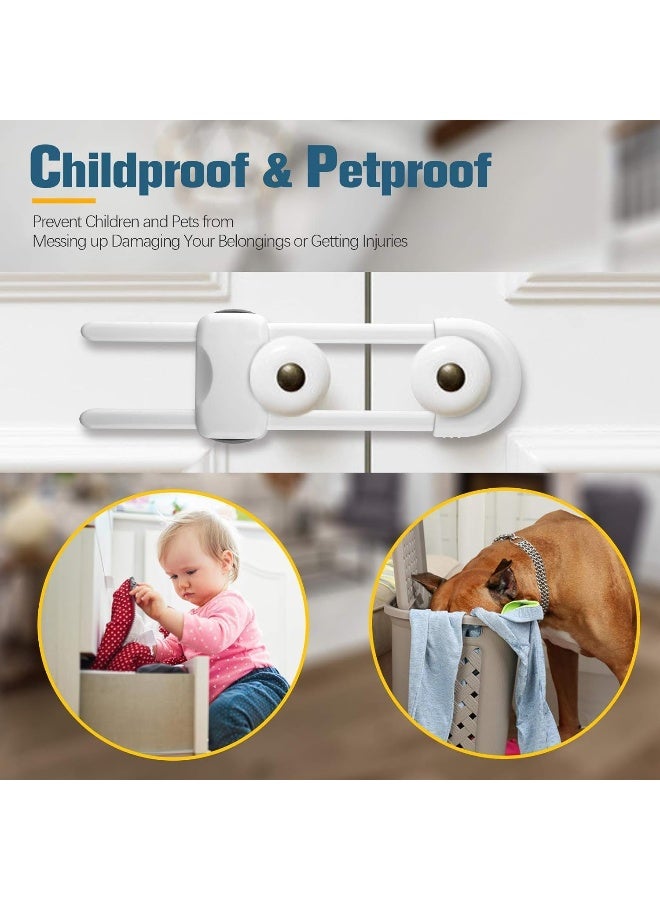 AUAITTECH Sliding Cabinet Locks, U-Shaped Child Safety Locks, Multifunctional Cabinet Handle Lock for Drawers (6pcs) - Image 4
