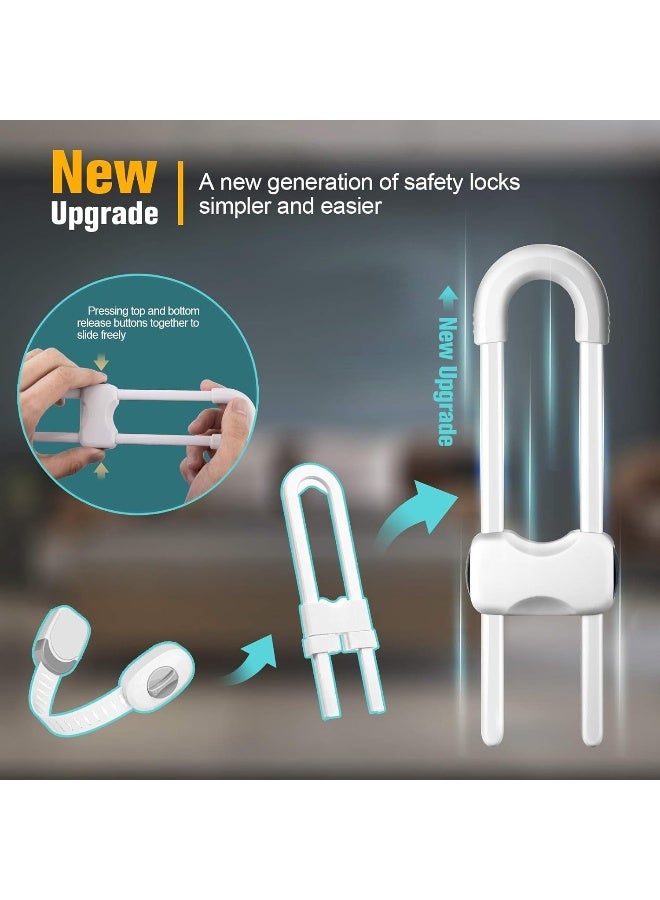 AUAITTECH Sliding Cabinet Locks, U-Shaped Child Safety Locks, Multifunctional Cabinet Handle Lock for Drawers (6pcs) - Image 3