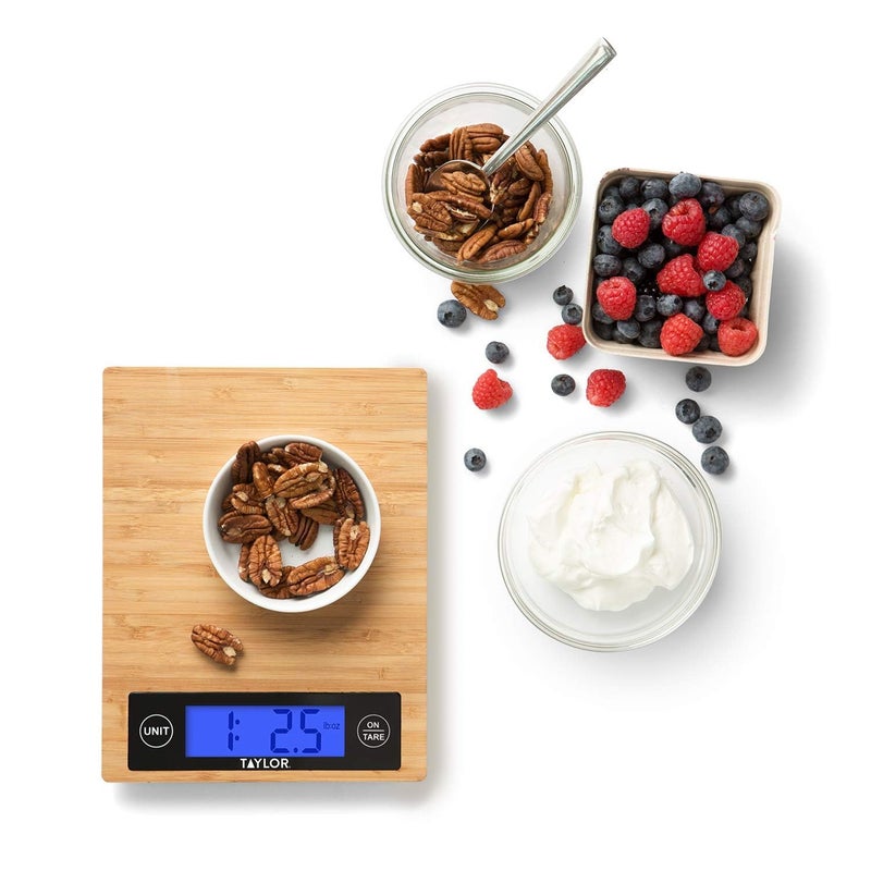 Taylor 382821 Digital Kitchen Scale, 11 Lb, Bamboo - Image 2