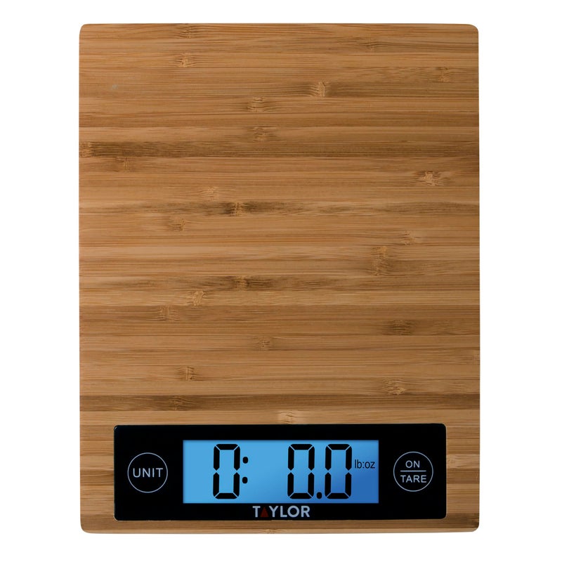 Taylor 382821 Digital Kitchen Scale, 11 Lb, Bamboo - Image 1