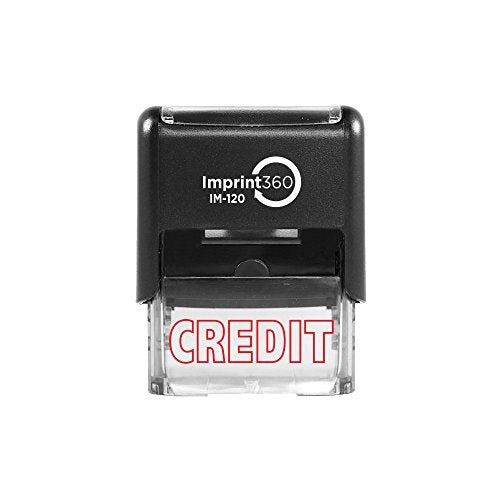 Supply360 AS-IMP1040 - Credit, Outlined Text, Heavy Duty Commerical Quality Self-Inking Rubber Stamp, Red Ink, 9/16" x 1-1/2" Impression Size, Laser Engraved for Clean, Precise Imprints - Image 5