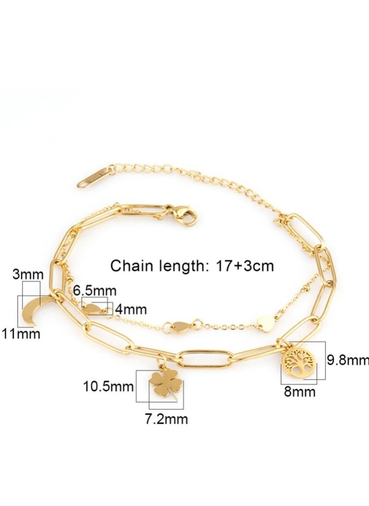 sixtyfour Elegant Gold Plated Stainless Steel Bracelet For Women  - Image 2