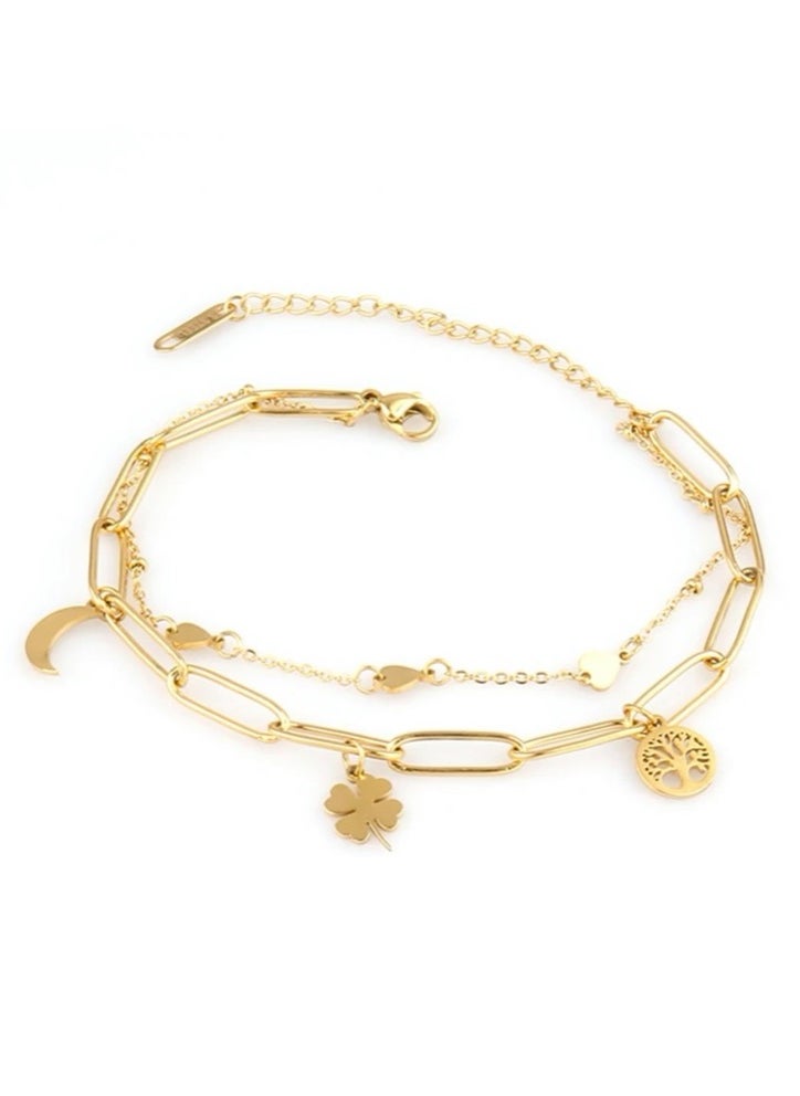 sixtyfour Elegant Gold Plated Stainless Steel Bracelet For Women  - Image 3