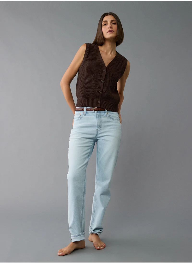 American Eagle Casual Button-Up Vest Sweater