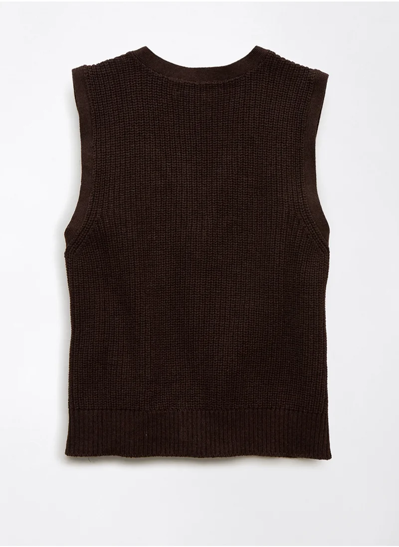 American Eagle Casual Button-Up Vest Sweater