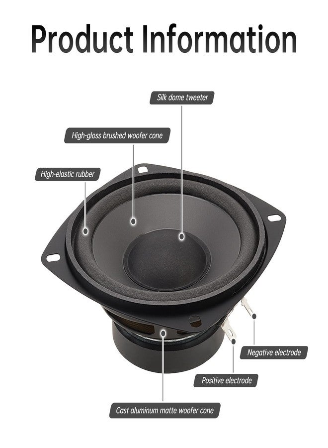 DriSentri 2 Pieces 4 Inch 2-Way Car HiFi Coaxial Speaker Vehicle Door Auto Audio Music Stereo Full Range Frequency Speakers - Image 3
