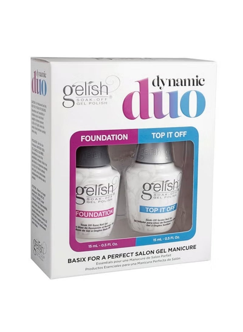 Gelish No-Wipe Base & Top Coat Set for UV LED Gel Nails – Long-Lasting Shine - Image 1