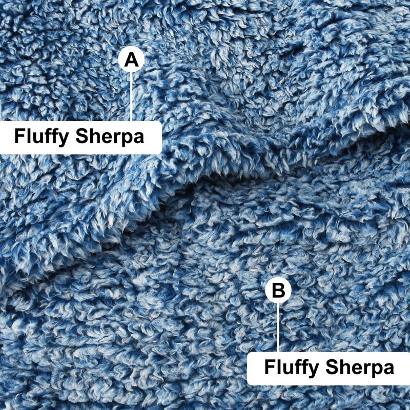 Catalonia Catalonia Oversized Wearable Blanket Hoodie Sweatshirt  Fluffy Sherpa Lounging Pullover for Men Women Wife Girlfriend  Gift for Her Ombre Blue  - Image 5
