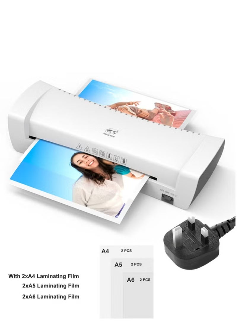 OSMILE SL200 Laminator Machine, Hot and Cold Lamination, Dual Rollers, Supports A4/A5/A6 Sizes, Includes Free A4, A5, A6 Laminating Films – Ideal for Documents, Photos, Cards, Home, School, and Office Use - Image 1