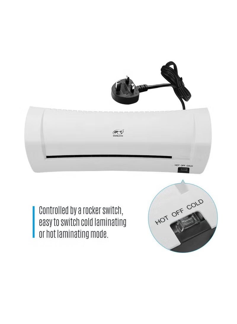OSMILE SL200 Laminator Machine, Hot and Cold Lamination, Dual Rollers, Supports A4/A5/A6 Sizes, Includes Free A4, A5, A6 Laminating Films – Ideal for Documents, Photos, Cards, Home, School, and Office Use - Image 4