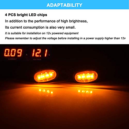 Boigoo Fender Flares Light compatible with Ford Raptor F150 LTD F250 F350, Trucks/Pickup Side Marker Lights - Amber/Red Lights LED Super Bright (Amber LED Amber Lens) - Image 3