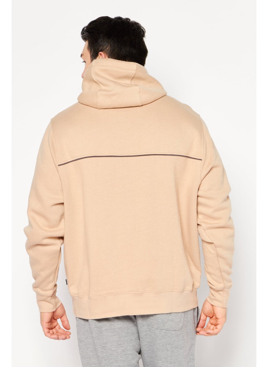 DKNY Sport Men Sportswear Fit Long Sleeve Brand Logo Outdoor Sweatshirt, Tan  - Image 4