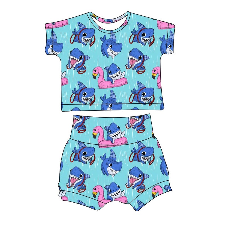 Bluejw XY ized Summer Baby Cartoon Trunks Two Pieces Kids Swimwear Children Swimsuit Beach Wear Swim Suit Set - Image 3