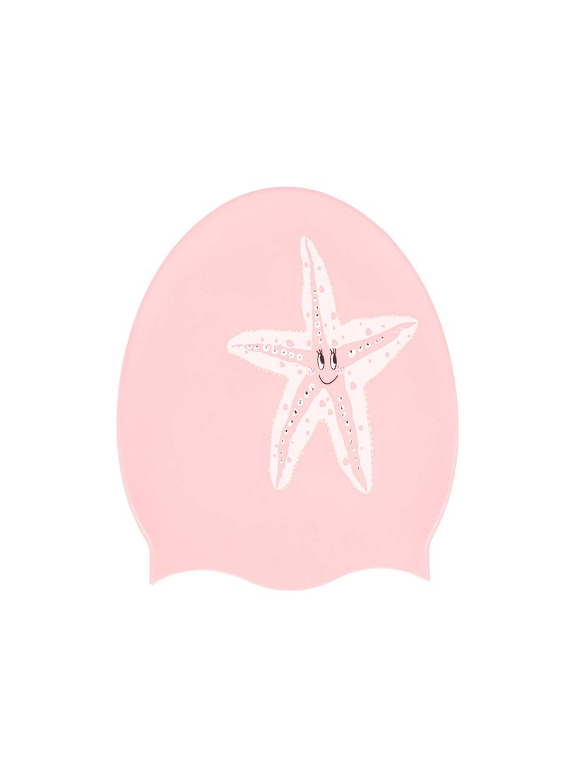 NABAIJI NABAIJI by DECATHLON, Silicone Swim Cap Stretchable & Soft Starfish Pink  - Image 2