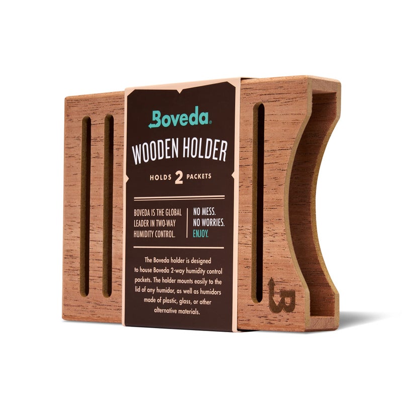 Boveda Cedar Wood Humidity Pack Holder - For Use With Two Size 60 Boveda Side-by-Side (Sold Separately) - Includes Magnetic and Removable Tape Mounting Kits â€“ 1 Count - Image 1
