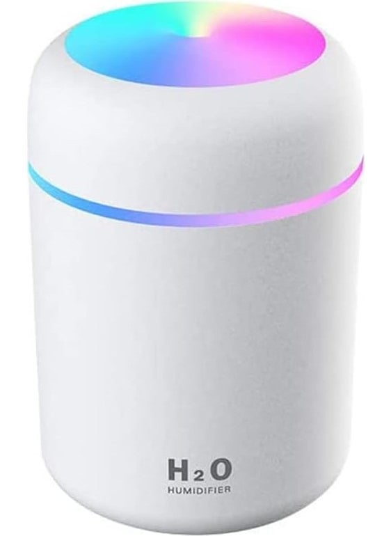 Xnews 300ml Ultrnik Air Humidifier Ambient Humidifier Light Air Humidifier Steam Humidifier Steam Machine and Aroma Diffuser H2O Humidifier Room Humidifier Air Purifier (White) 