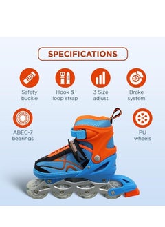 ENDLESS  EL1027 Inline Adjustable Skates Medium Size 34 EUR (UK 1.5) - 38 EUR (UK 5) for 6 to 12 Years | Aluminium Chassis and 70 mm PU Wheels | All Wheels Flash, ABEC 7 Bearings  - Image 3