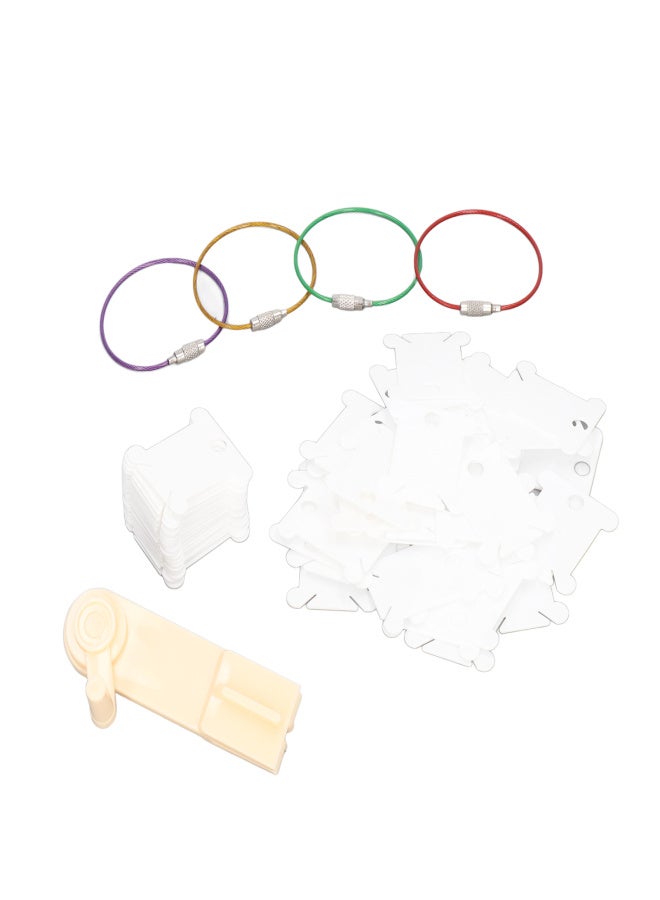 100pcs Plastic Floss Bobbins with Manual Bobbin Winder DIY Crafts Easy Storage Embroidery Bobbins for Needlework Sewing White - Image 5