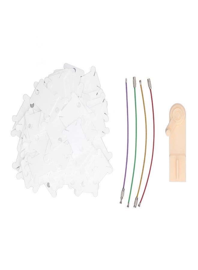 100pcs Plastic Floss Bobbins with Manual Bobbin Winder DIY Crafts Easy Storage Embroidery Bobbins for Needlework Sewing White - Image 1
