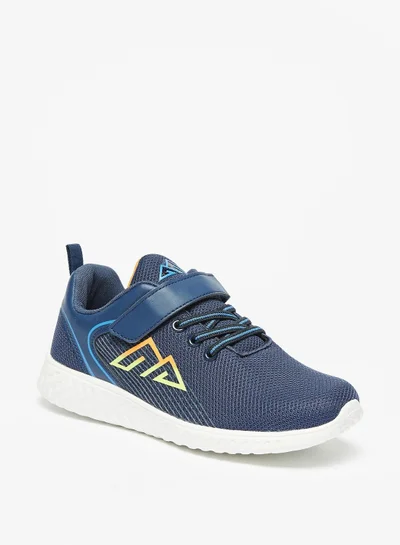 OAKLAN Textured Low Ankle Sneakers with Hook and Loop Closure