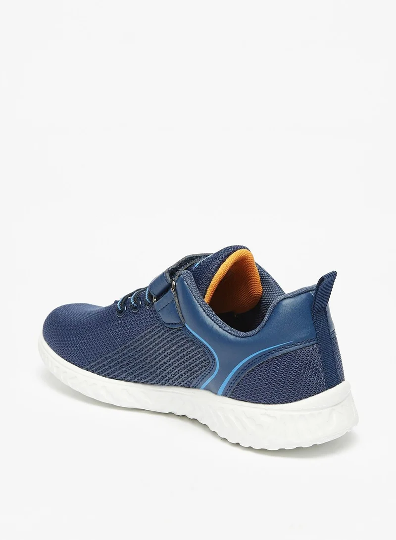 OAKLAN Textured Low Ankle Sneakers with Hook and Loop Closure