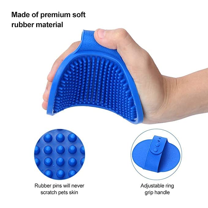 BOXO Pet Massage Rubber Bristles Hand Brush Bath Comb for Dogs, Cats, Rabbit- 1 Pcs - Image 5