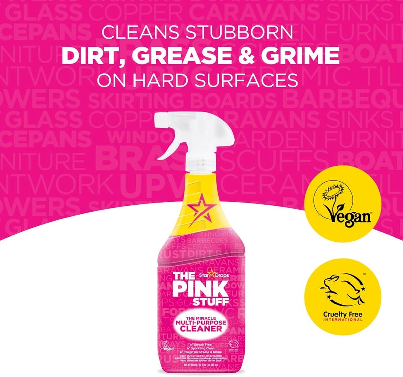 Stardrops The Pink Stuff Miracle Multi-Purpose Cleaner Spray, 30 fl oz – Now 20% More! Powerful All-Purpose Cleaning Solution for Kitchens, Bathrooms, Floors & More – Cuts Through Grease & Grime with Ease - Image 2