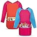 Playkidiz Kids Smock Paint Shirt Set of 2 Preschool Artist Aprons Painting Coat OrangePink - Image 3