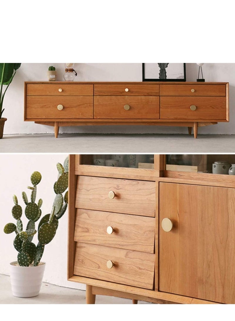 Zikra 4 Pcs Solid Brass Round Single Hole Small Handle, Cupboard Door Knob with Screws, Home Decorating for Wardrobe, Cabinet Doors, Gold (20mm x 25mm) - Image 4