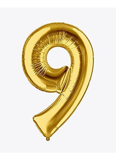 LB L B Number 9 and Gold Confetti Balloons Large Foil Gold Balloons 5 Gold Confetti Balloons 12 Inch 9th Birthday Party Decorations Party Supplies for Anniversary Dcor  - Image 2