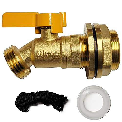 Mirone MR-09483 Brass Rain Barrel Spigot Lead-free Compliant 3/4" Quarter Turn Ball Valve w/Bulkhead Fitting and Thread Tape - Image 5