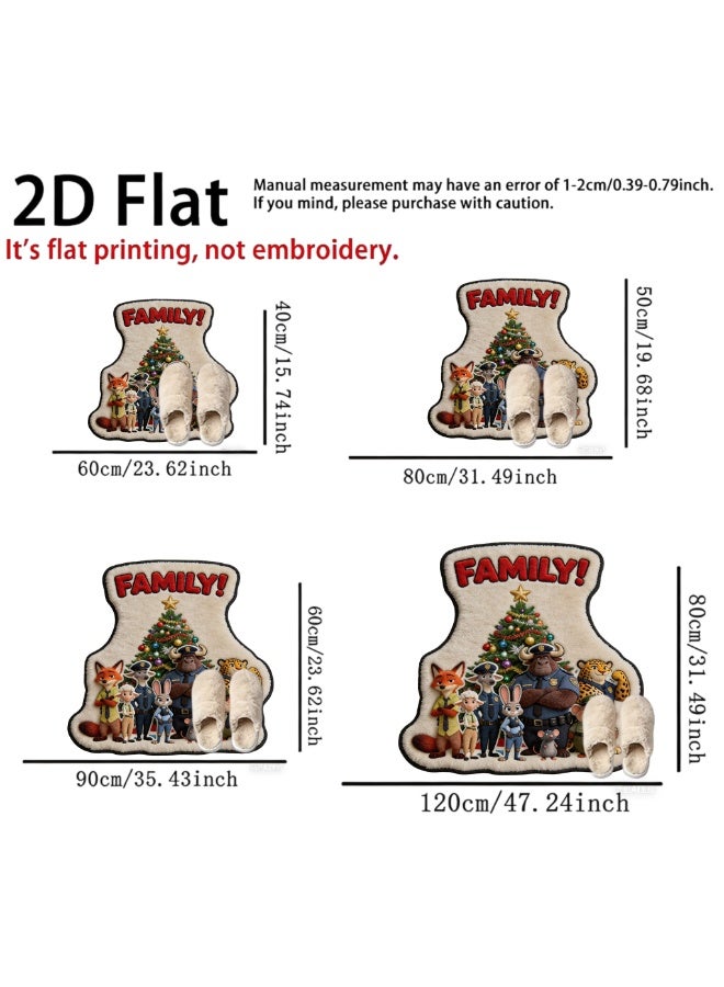 Disney 2D Crazy Zootopia Family Floor mat, durable material, soft and comfortable, irregular shape decorative carpet, suitable for kitchen, bathroom, living room, bedroom, entrance home use mat | Fun home decoration - Image 5