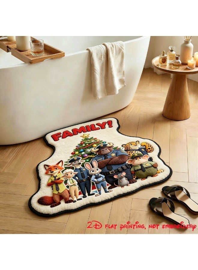 Disney 2D Crazy Zootopia Family Floor mat, durable material, soft and comfortable, irregular shape decorative carpet, suitable for kitchen, bathroom, living room, bedroom, entrance home use mat | Fun home decoration - Image 4