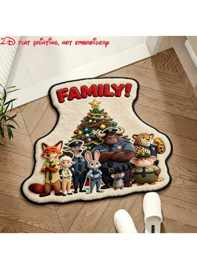 Disney 2D Crazy Zootopia Family Floor mat, durable material, soft and comfortable, irregular shape decorative carpet, suitable for kitchen, bathroom, living room, bedroom, entrance home use mat | Fun home decoration - Image 2