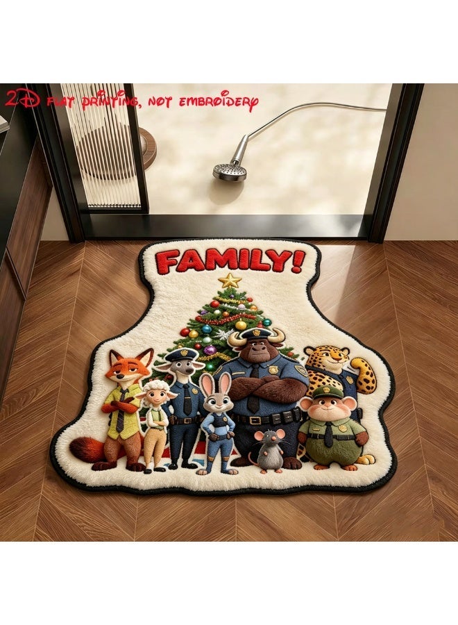 Disney 2D Crazy Zootopia Family Floor mat, durable material, soft and comfortable, irregular shape decorative carpet, suitable for kitchen, bathroom, living room, bedroom, entrance home use mat | Fun home decoration - Image 3