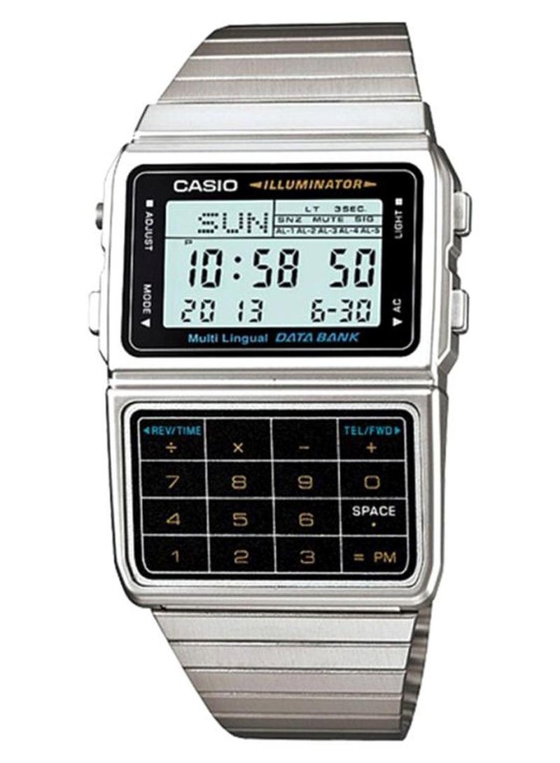 CASIO Men Data Bank Digital Watch DBC-611-1DF - 47 mm - Silver - Image 1